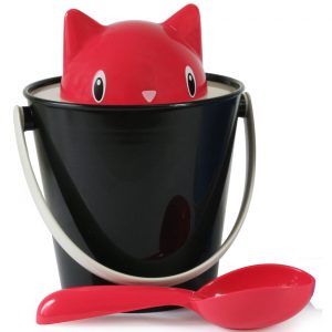 Crick - Secchiello porta crocchette gatto rosso nero