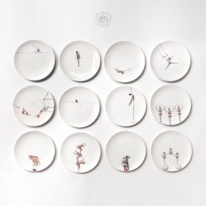 Set 6 piatti in ceramica linea "Circo" - limited edition